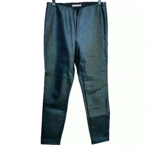 NWT Tommy Hilfiger Ankle Length Black Vegan Leather Leggings Size 6
